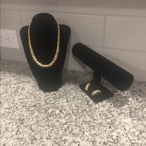 New Gold Filled Necklace and Earrings Set